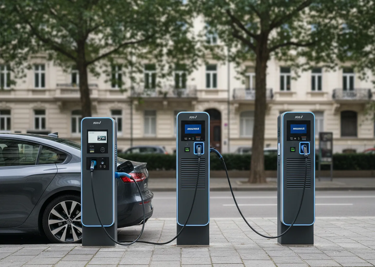 Bornes de recharge pour véhicules électriques en ville