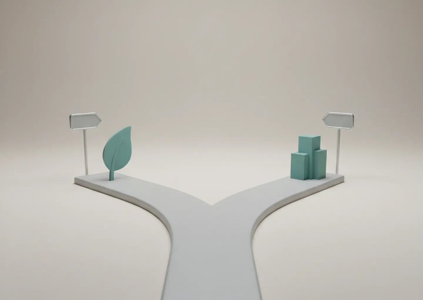 Route qui bifurque en deux, symbolisant le choix entre micro-entreprise et société